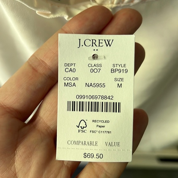 Ruffleneck top - off-white/light cream color - Size M - Picture 3 of 3